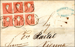 2022 AUSTRIA 1859 - 5 Kr., II Tipo (14), Blocco Di Sei Esemplari, Perfetti, Su Gran Parte Di Lettera Da T... - Sonstige - Europa