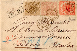 2041 DANIMARCA 1870 - 11 November 1870, Single Rate Letter From Zealand Post Handling Bureau To Rome, Pre... - Europe (Other)