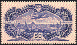 2059 FRANCIA POSTA AEREA 1936 - 50 Fr. Burelè (A15), Gomma Integra, Perfetto. Bello! Cert. Raybaudi.... - Andere-Europa