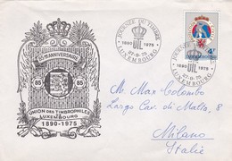 BUSTA VIAGGIATA  - LUSSEMBURGO - 85ANNIVERSAIRE UNION DES TIMBROPHILES 1890 - 1975 - DESTINAZIONE MILANO ( ITALIA ) 1975 - Storia Postale