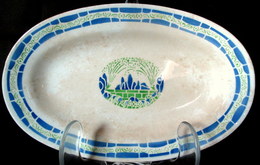 Petit PLAT RAVIER Service "Jardin" CREIL & MONTEREAU (HBCM) Céramique Faience Earthenware Art Deco C1920/55 ! - Creil Montereau (FRA)