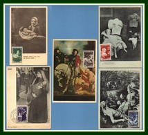 Cartes Maximum Saar 1952 Yv. N° 296 à 300 Complet (forte Cote !) Cheval Horse Pferd ... - Tarjetas – Máxima