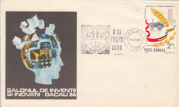 BACAU INVENTIONS AND INNOVATIONS SALLOON, SPECIAL COVER, 1986, ROMANIA - Briefe U. Dokumente