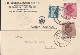 KING CHARLES II, AVIATION, STAMPS ON COMPANY HEADER POSTCARD, 1938, ROMANIA - Covers & Documents