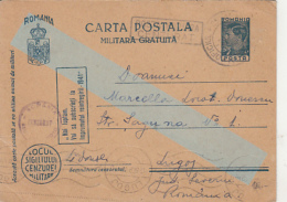 KING MICHAEL, CENSORED WW2, FREE MILITARY PC STATIONERY, ENTIER POSTAL, 1942, ROMANIA - Briefe U. Dokumente