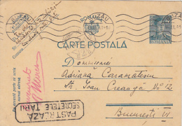 KING MICHAEL, PC STATIONERY, ENTIER POSTAL, 1941, ROMANIA - Lettres & Documents