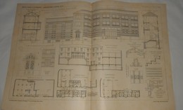 Plan Des Bureaux Des Magasins à Papiers De M.M. P. Prioux Et Compagnie à Paris, 3 Et 5, Impasse Reille. 1902 - Public Works