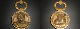 ABRIDOR O MEDALLON DE BRONCE DE CRISTOBAL COLON (180 GRAMOS) - Bronzes