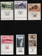 ISRAEL, 1953, Mint Never Hinged Stamp(s), Air 6 Values Only,  SG 76=82a, Scan 17004,  With Tab(s) - Ongebruikt (zonder Tabs)