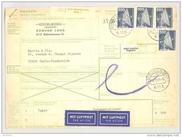 Bulletin D'Expédition / Paketkarte -Allemagne - Cachets Babenhausen - 1981 - Plusieurs Timbres RFA Poste - Sonstige & Ohne Zuordnung