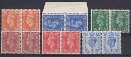 Great Britain 1950/1951 Mi#245 And Mi#246-250 Mint Never Hinged Pairs - Nuevos