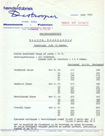 Factuur Facture - Hemden Textiel Chemiserie Destrooper - Assebroek 1976 - Kleidung & Textil