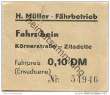 Deutschland - Berlin - Fahrschein Ticket - Körnerstrasse - Zitadelle - H. Müller Fährbetrieb - Fahrpreis 0,10 DM - Europe