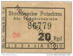 Deutschland - Potsdam - Stadtwerke Potsdam Abt. Verkehrsbetriebe - Fahrschein 20Rpf. 1946 - Europe