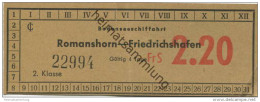 Schweiz - Bodenseeschiffahrt - Romanshorn - Friedrichshafen - Ticket - Fahrschein FrS 2.20 - Europa