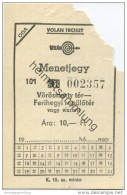 Ungarn - Volan Troszt - Menetjegy Ara 10,- Ft - Vörösmarty Tér ? Ferihegyi RepülÅ‘tér - Flughafen-Zubringer - Ticket - Europa
