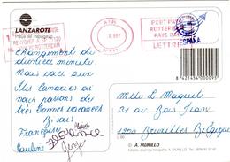 Lanzarote - Playa De Papagayo - Port Paye Rotterdam Pays Bas - Mailfast - Eilbriefmarken