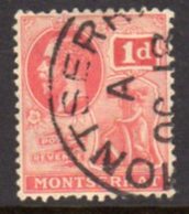Montserrat GV 1922-9 1d Carmine, Wmk. Multiple Script CA, Used, SG 66 - Montserrat