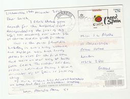2013 SPAIN COVER Stamps I NEED SPAIN   (postcard Pation Tipico Andaluz)  To GB - Storia Postale