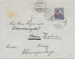 TURQUIE - 1916 - ENVELOPPE De CONSTANTINOPLE Avec CENSURE => BERN => CAZIS (SUISSE) - Lettres & Documents