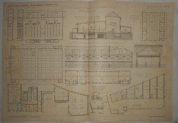 Plan Des Abattoirs Et Marché Aux Bestiaux à Nuremberg En Bavière. M. C. Weber, Architecte Municipal. 1902 - Arbeitsbeschaffung