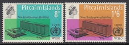 Pitcairn Islands 1966 - Inauguration Of W.H.O. Headquarters, Geneva - Mi 62-63 ** MNH - Islas De Pitcairn