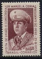 BRAZIL # 768  - GENERAL MANUEL ODRIA   - 1953 - MH - Unused Stamps