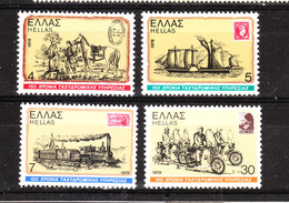 Grecia   -   1978. Stagecoach, Sailing Ship, Train, Motorcyclists. Complete MNH Set - Motorbikes