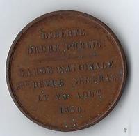 France Médaille 29 Août 1850 Liberté Ordre Public Garde Nationale Revue Générale - Monarquía / Nobleza