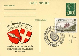 Entier Postal De 1976 Sur CP Avec Timbre "0,80 Marianne De Béquet" Et Repiquage Commémoratif - Bijgewerkte Postkaarten  (voor 1995)