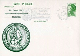 Entier Postal De 1984 Sur CP Avec Timbre "1,70 Liberté De Gandon" Et Repiquage Commémoratif (Pierre De Ronsard) - Bijgewerkte Postkaarten  (voor 1995)