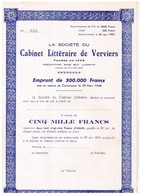 Obligation Uncirculed - La Société Du Cabinet Littéraire De Verviers - Titre De 1948 - Film En Theater