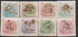 SUMMER OLYMPIC 1956 .HUNGARY  USED COMPLETE SET.CANOEING/HORSE JUMPING/FENCING/HURDLE/SOCCER/WT.LIFTING/GYMNASTIC/BASKET - Verano 1956: Melbourne