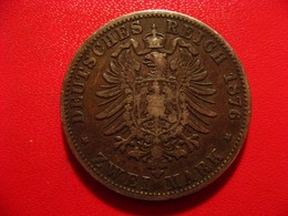 Allemagne - Wurttenberg - 2 Mark 1876 F 8317 - 2, 3 & 5 Mark Silver