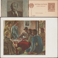 URSS 1929. Entier Postal. Peinture, Le Comité Des Pauvres En 1918 : Propagande, Journal Sur La Table, Camarade Lenine - Lénine