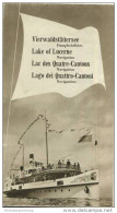 Vierwaldstättersee - Dampfschiffahrt 1952 - Touristenkarte Vom Vierwaldstättersee 1:75000 - Rückseitig 15 Abbildungen - - Switzerland