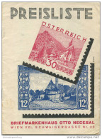 Briefmarkenhaus Otto Necesal Wien XXI Schwaigergasse - 16 Seiten Preisliste 1934 - German (until 1940)