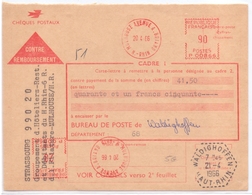 France Carte Contre Remboursement De Strasbourg Pour Waldighoffen Haut Rhin EMA - Postal Rates