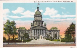 Illinois Springfield State Capitol And Abraham Lincoln Statue Curteich - Springfield – Illinois