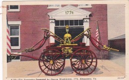 Virginia Alexandria Fire Apparatus Presented By George Washington 1774 Curteich - Alexandria