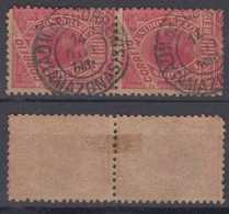 Brazil Brasil Mi# 145 Used Pair 100R MADRUGADA AMAZONAS 1901 Postmark - Oblitérés