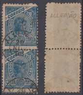 Brazil Brasil Mi# 158 Used 200R MADRUGADA With WM Pair ALEMAO GOYAS GOIAS 1908 Postmark Palmeiras De Goiás - Gebruikt