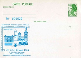 Entier Postal De 1982 Sur CP Avec Timbre "1,60 Liberté De Gandon" Et Repiquage Commémoratif - Bijgewerkte Postkaarten  (voor 1995)