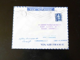 LETTRE PREMIERE LIAISON POSTALE  ALGER - TAMANRASSET - 1927-1959 Lettres & Documents