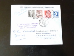 LETTRE PREMIERE LIAISON POSTALE  ALGER - TAMANRASSET - 1927-1959 Cartas & Documentos