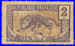 Congo 1907. ~ YT 49* - Panthère - Unused Stamps