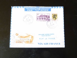LETTRE DE PARIS POUR FORT DE FRANCE  AVEC VIGNETTE, - 1927-1959 Lettres & Documents