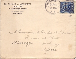 Etats Unis  Chicago Lettre Pour Abomey Dahomey Porto Novo - Cartas & Documentos