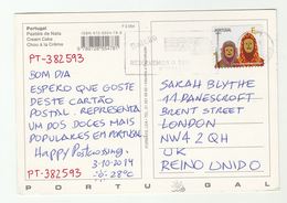 2014 PORTUGAL COVER St Estevau Festival Stamps (postcard)  To GB - Cartas & Documentos