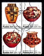 USA. N°1152-5 De 1977 Oblitérés. Poterie Des Indiens Pueblo. - American Indians